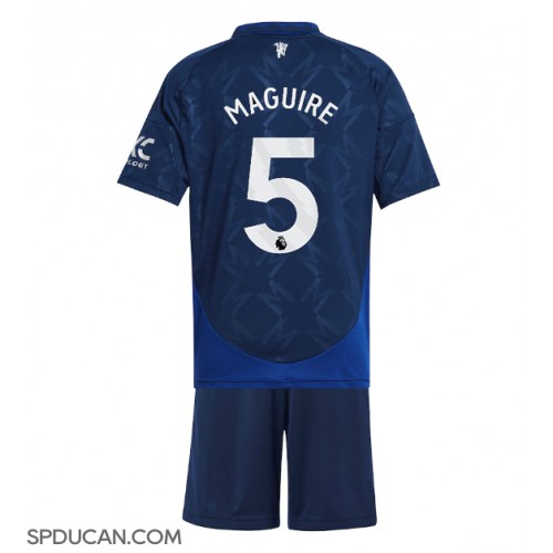 Dječji Nogometni Dres Manchester United Harry Maguire #5 Gostujuci 2024-25 Kratak Rukav (+ Kratke hlače)